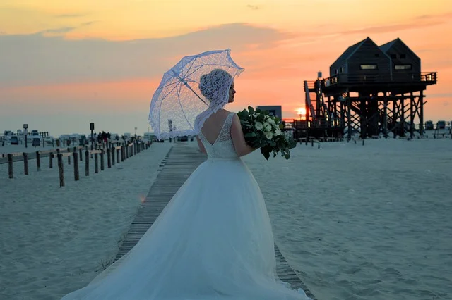 Strand St. Peter Ording mit Braut von dj 